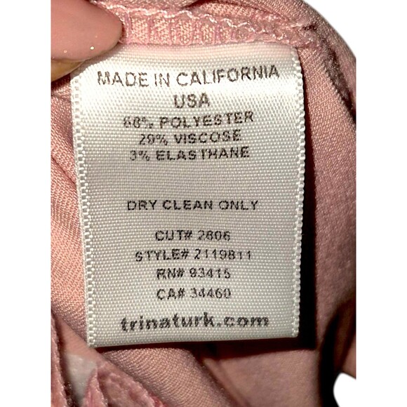 Trina Turk Cuffed Slacks Pink Trousers Women’s Size 12 EUC Barbie Career Core - Picture 6 of 7
